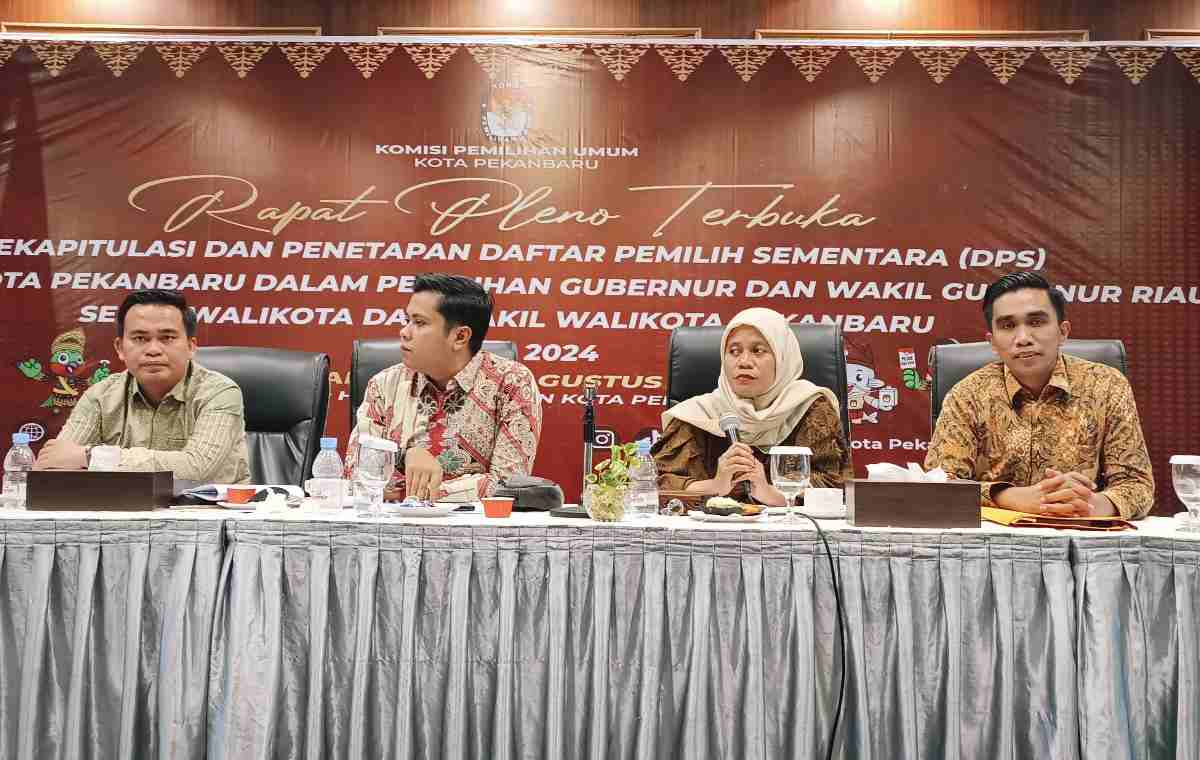 KPU Kota Pekanbaru Tetapkan 789.236 DPS untuk Pilkada 2024, Bawaslu Ingatkan Hal Ini