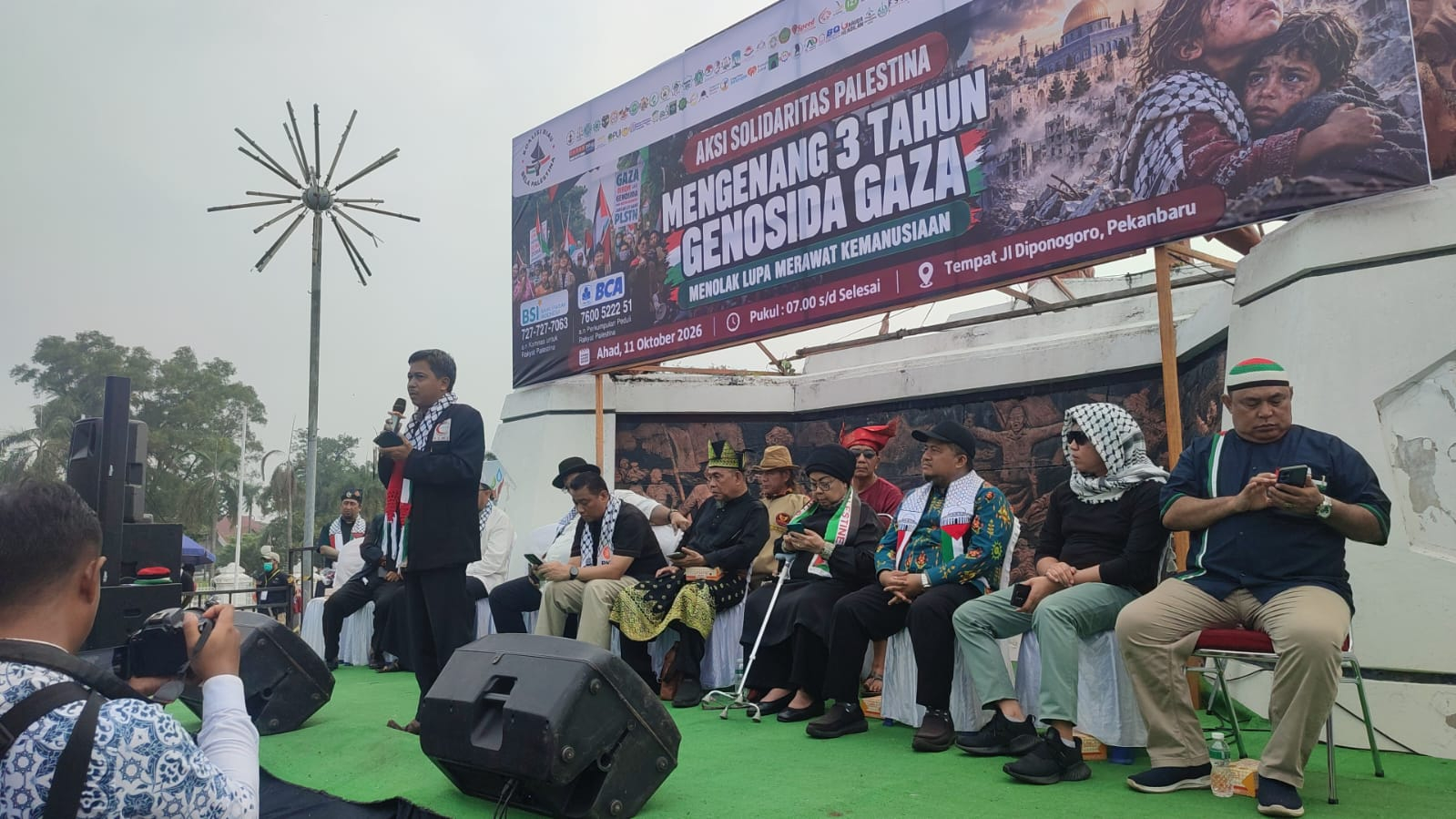 Aksi Solidaritas Palestina di Tugu Pahlawan Pekanbaru, Warga Kumpulkan Donasi Puluhan Juta Rupiah