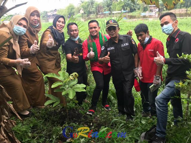 Kader PDIP Riau Tanam Pohon di Pinggiran Sungai Siak, Zukri: Ini Tidak Hanya Sekedar Seremonial