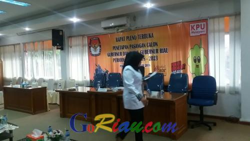 Begini Suasana Ruang Rapat Penetapan Paslon Gubernur dan Wakil Gubernur Riau 2018 - 2023