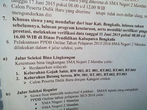 Diduga PSB Online SMAN 2 Mandau Ada Permainan, Ini Cerita Lengkapnya..