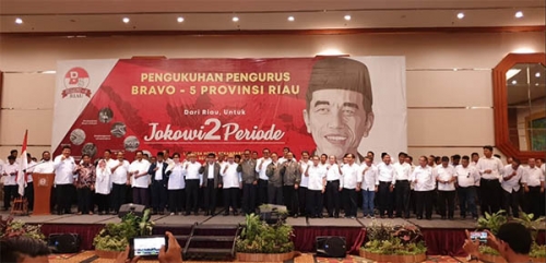Hari Ini, Bravo 5 Provinsi Riau Resmi Dilantik dan Siap Sukseskan Jokowi 2 Periode