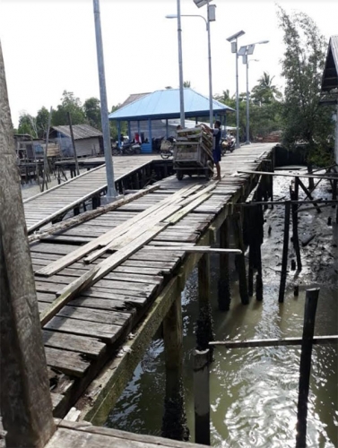 Rusak Parah, Pelabuhan Baran Melintang Pulau Merbau Butuh Perbaikan