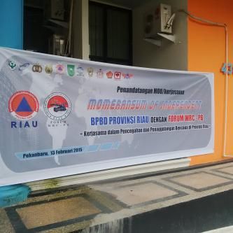 Memalukan, Spanduk Kerjasama BPBD Riau dengan WRC Salah, Tertulis Memoransum of Independent