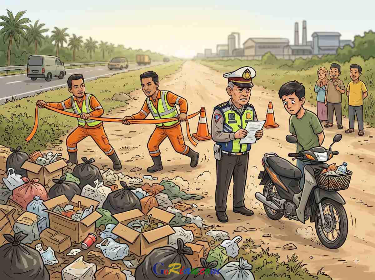 Tindak Tegas Pembuang Sampah, DLHK Pekanbaru Tutup TPS Liar