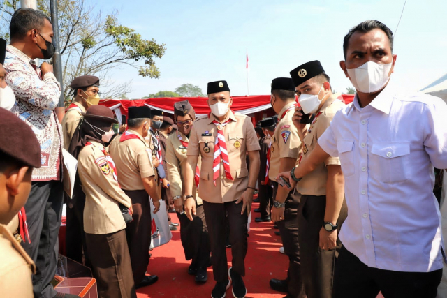 Ikuti Jambore Nasional di Jakarta, M Adil Beri Motivasi Kontingen Kepulauan Meranti