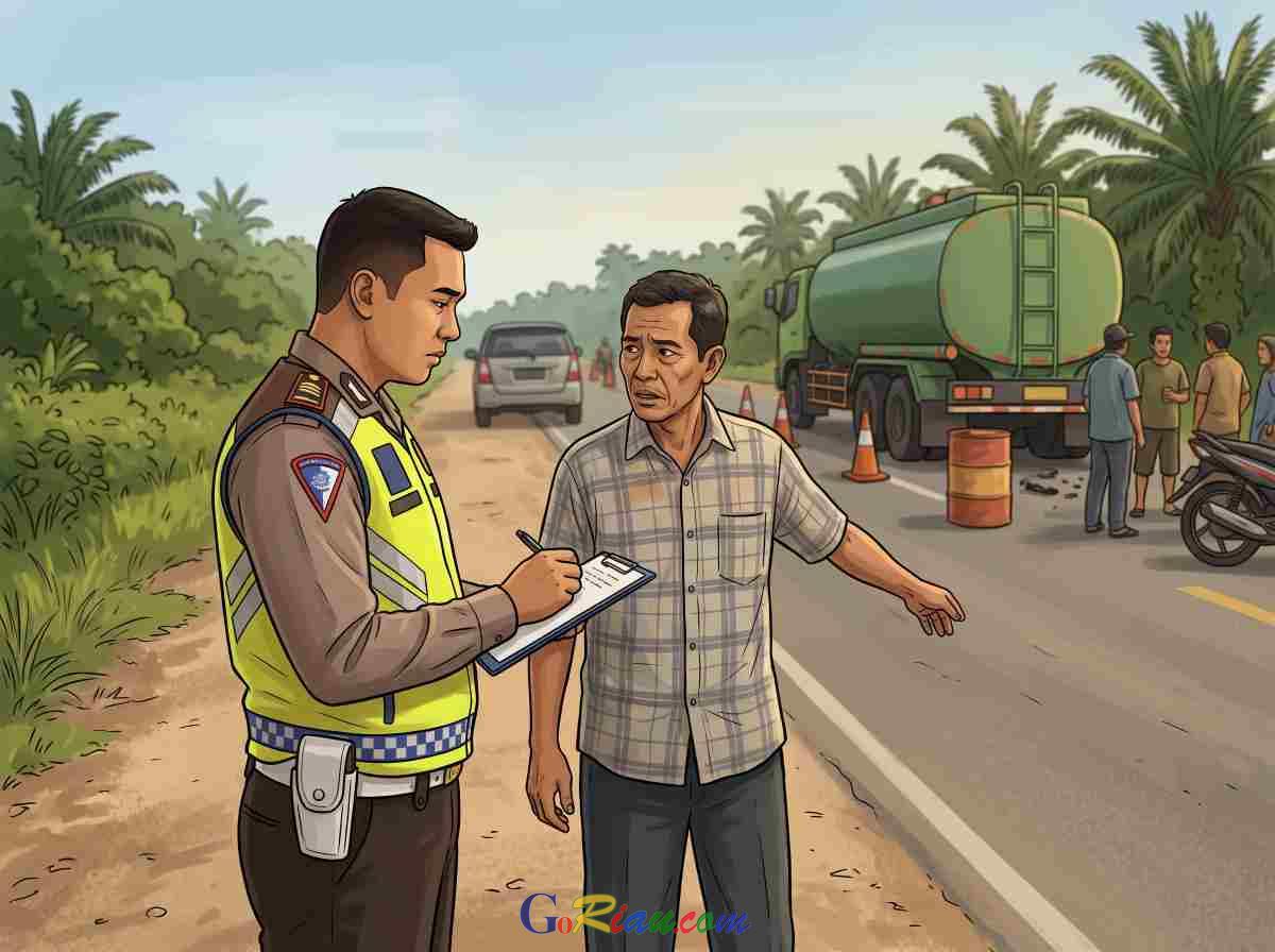 Hilang Kendali Jelang Antrean Buka Tutup di Kemang Pelalawan, Pasutri Meninggal Dunia Dihantam Truk Tangki