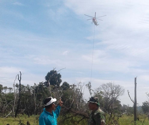 Lagi, Kebakaran Hutan Landa Pujud, Helikopter Lakukan 25 Kali Water Bombing