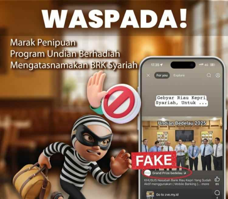 BRK Syariah Ingatkan Warga Waspadai Penipuan Berkedok Undian Berhadiah