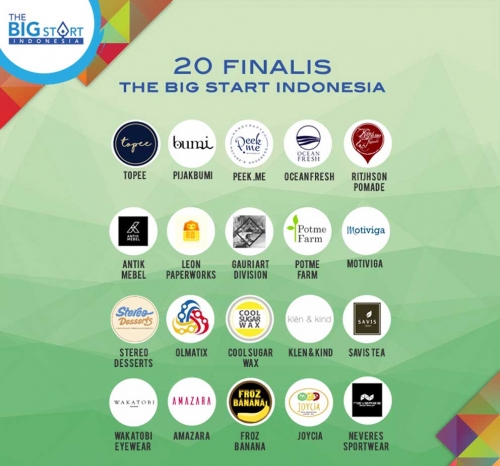 Inilah 20 Brand yang Terpilih untuk Mengikuti Tahap Final Kompetisi The Big Start Indonesia