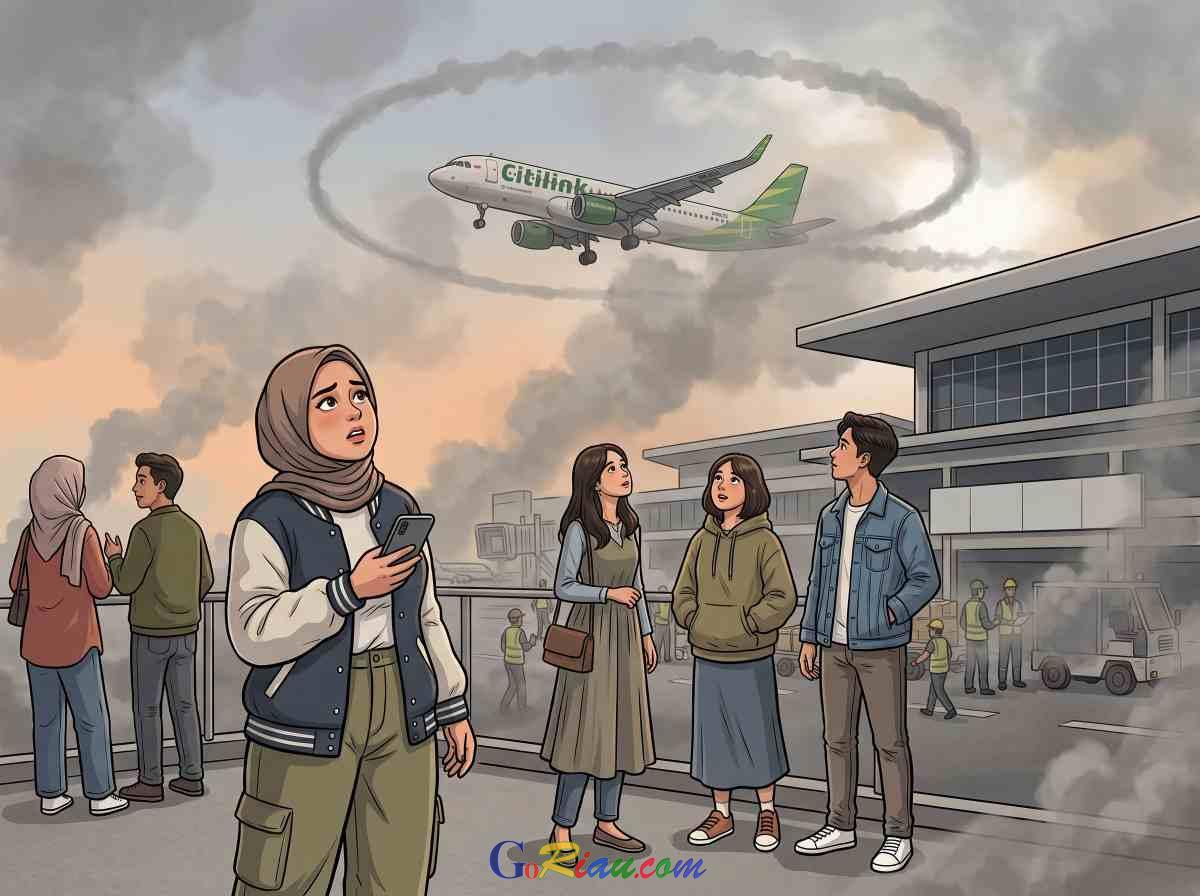 Kabut Asap Selimuti Pekanbaru, Pesawat Citilink dari Jakarta Sempat Berputar di Udara Sebelum Mendarat