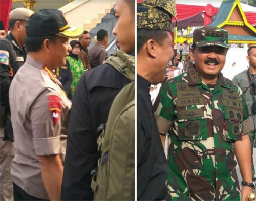 Tiba Bersamaan, Panglima TNI dan Kapolri Datang Satu Jam Sebelum Acara Penabalan Gelar Adat Bagi Jokowi