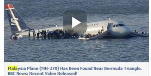 Berbahaya, Jangan Klik Gambar MAS MH370 yang Mendarat di Laut