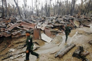 GoRiau Militer Myanmar Bakar Lebih 60 Desa Muslim Rohingya