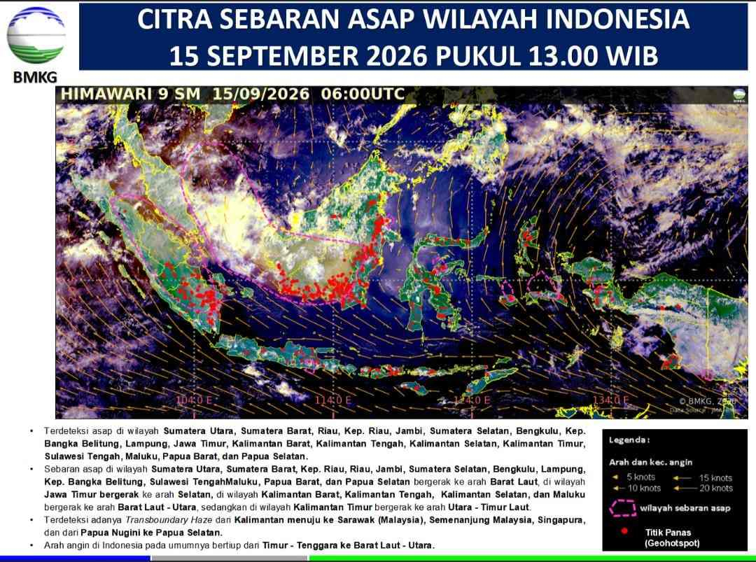 Kabut Asap Selimuti Riau, BMKG Pekanbaru Deteksi Pergerakan dari Sumatera Bagian Selatan