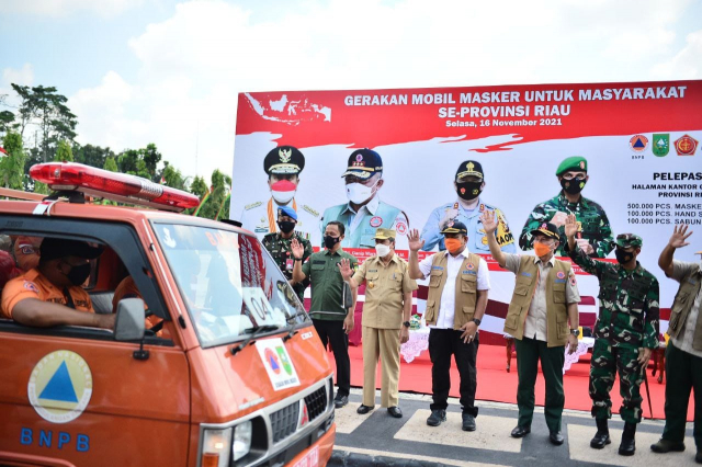 Mobil Masker BNPB Kini Beroperasi di Riau