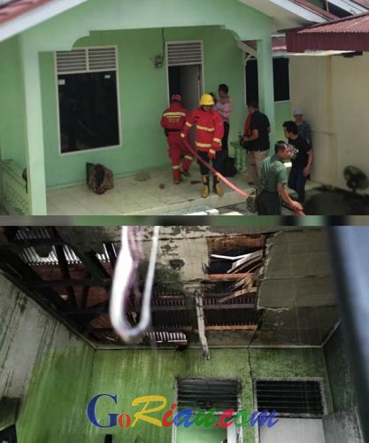 Kebakaran di Siang Bolong Nyaris Hanguskan Rumah Kontrakan di Limapuluh Pekanbaru