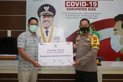 Dibantu Ventilator, Pemkab Siak Sebut PT Kimia Tirta Utama Sangat Peduli dalam Penanganan Covid-19