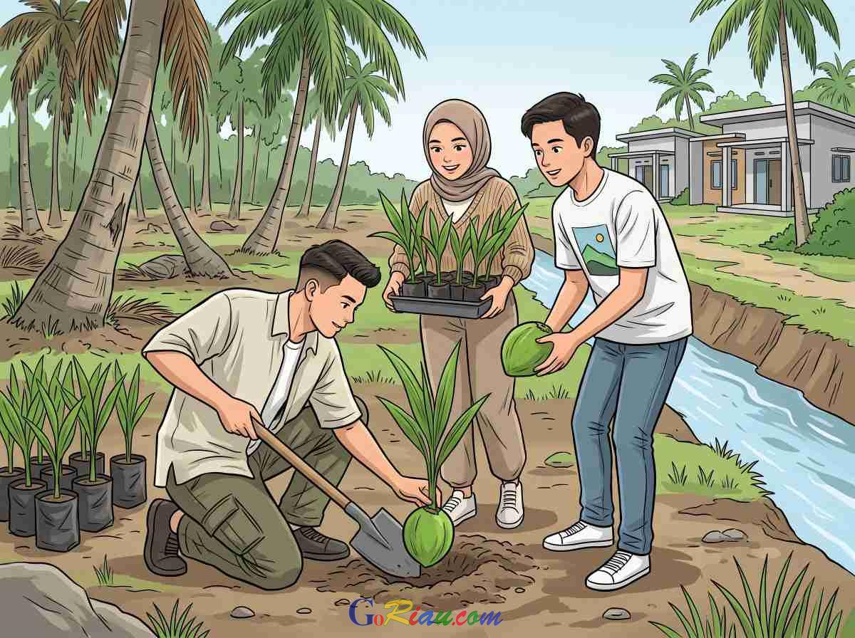Produksi Menurun 28 Persen, Riau Kebut Peremajaan 80 Ribu Hektare Kebun Kelapa