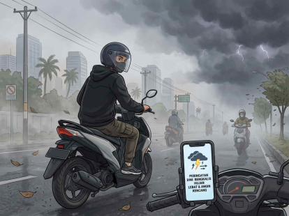 BMKG Terbitkan Peringatan Dini, Hujan Lebat Disertai Angin Kencang Landa Bengkalis Malam Ini