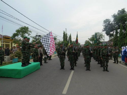 Danrem 031/WB Lepas Gerak Jalan Peleton Beranting Yudha Wastu Pramuka Jaya 2014