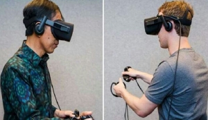 GoRiau Jokowi dan Bos Facebook Main Ping Pong Virtual