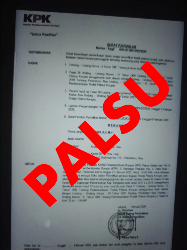 Soal Surat Pemanggilan Anggota DPRD Riau, Plt Jubir KPK: Itu Hoax