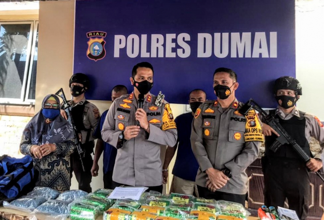 Polres Dumai Gagalkan Penyelundupan 23 Kg Sabu dan 19.937 Butir Ekstasi yang Dikendalikan Napi dari Sumatera Utara