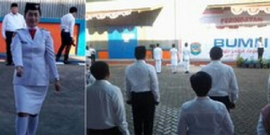 GoRiau Lucu, Anggota Paskibra Cantik Ini Hanya Pakai Sepatu Sebelah Saat Kibarkan Bendera, Begini Ceritanya