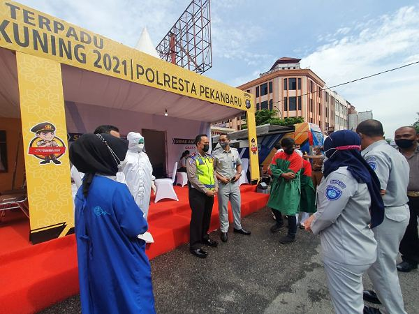 Perdana Difungsikan, Pos Terpadu Operasi Lancang Kuning 2021 di Pekanbaru, Identifikasi 3 Orang Positif Covid-19