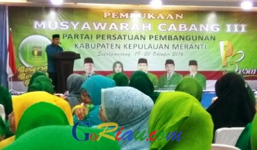 Buka Muscab ke-III DPC PPP Kepulauan Meranti, Rusli Effendi: Bermusyawarahlah dengan Demokratis
