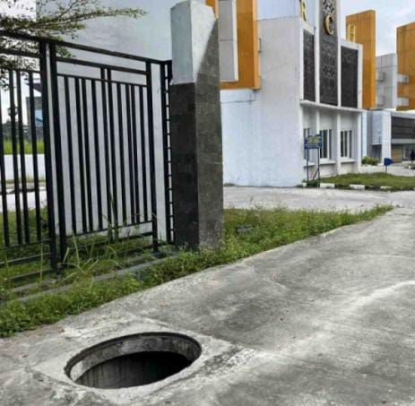 PUPR-PKPP Tutup Lubang Drainase di Riau Creative Hub