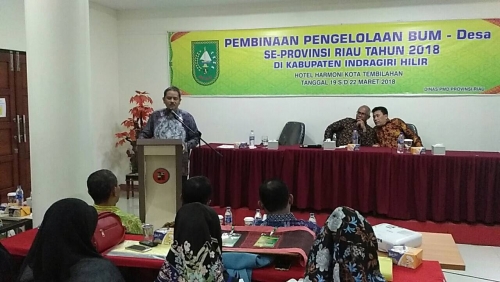 Sekdaprov Buka Pembinaan Pengelolaan BUMDes se-Riau Tahun 2018 di Inhil