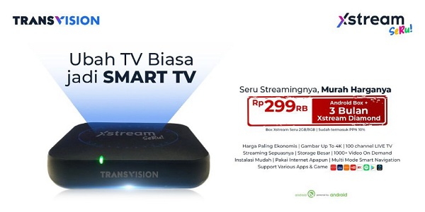 Transvision Xstream Seru, Ubah TV Biasa ke Smart TV