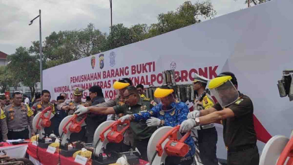 GoRiau Ditlantas Polda Riau Musnahkan Lebih 1.500 Knalpot Brong