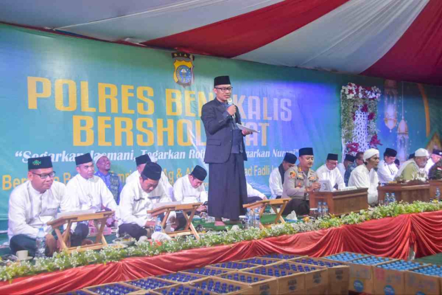 Sambut Ramadhan, Polres Bengkalis Gelar Sholawatan