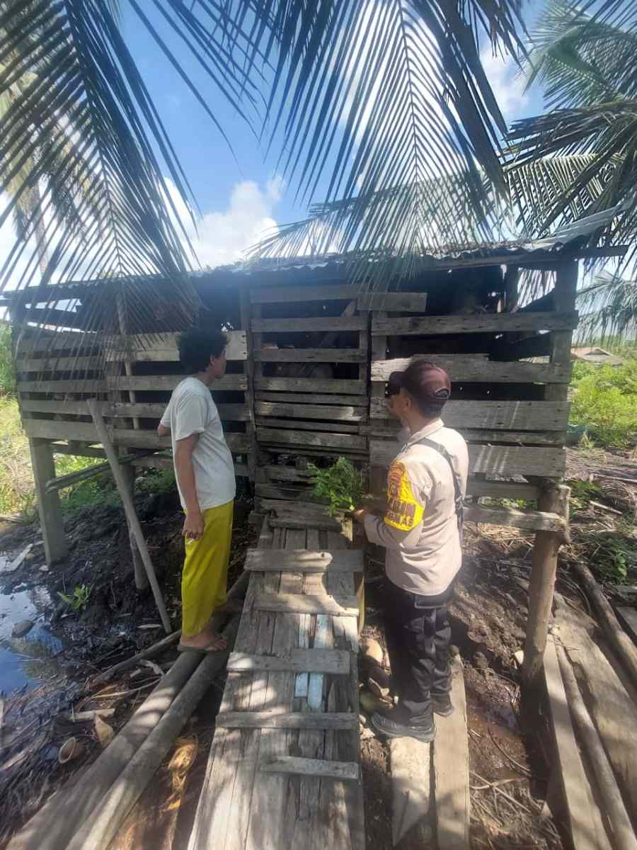 Polsek Merbau Meranti Dorong Swasembada Pangan Lewat Sektor Peternakan Kambing