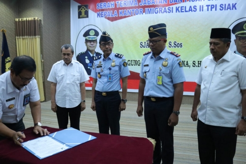 Sjachril Pindah Tugas ke Kanwil Kementerian Hukum dan HAM Sumsel, Kakan Imigrasi Kelas II TPI Siak Diisi Pejabat Baru