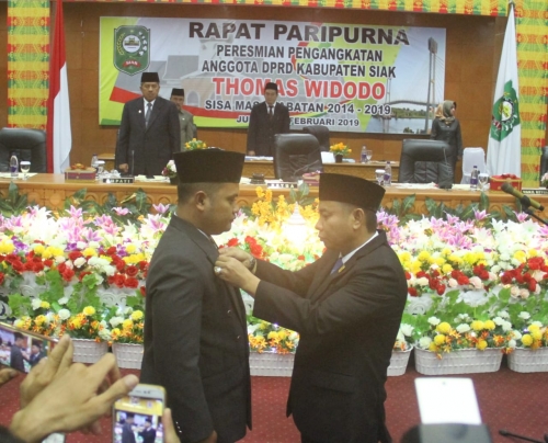 Thomas Widodo Gantikan Darmadi di DPRD Kabupaten Siak, Alfedri: Dewan Mitra Pemerintah