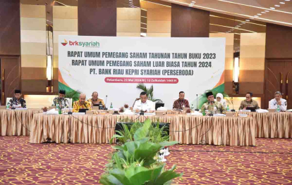 RUPS Tahunan Tahun Buku 2023 dan RUPSLB Tahun 2024 Bank Riau Kepri Syariah Berjalan Lancar