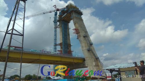 Terealisasi 31,22 Persen, Progres Pembangunan Jembatan Siak IV Pekanbaru Minus 4,91 Persen Akibat Kerusakan Alat Pengangkat Berat