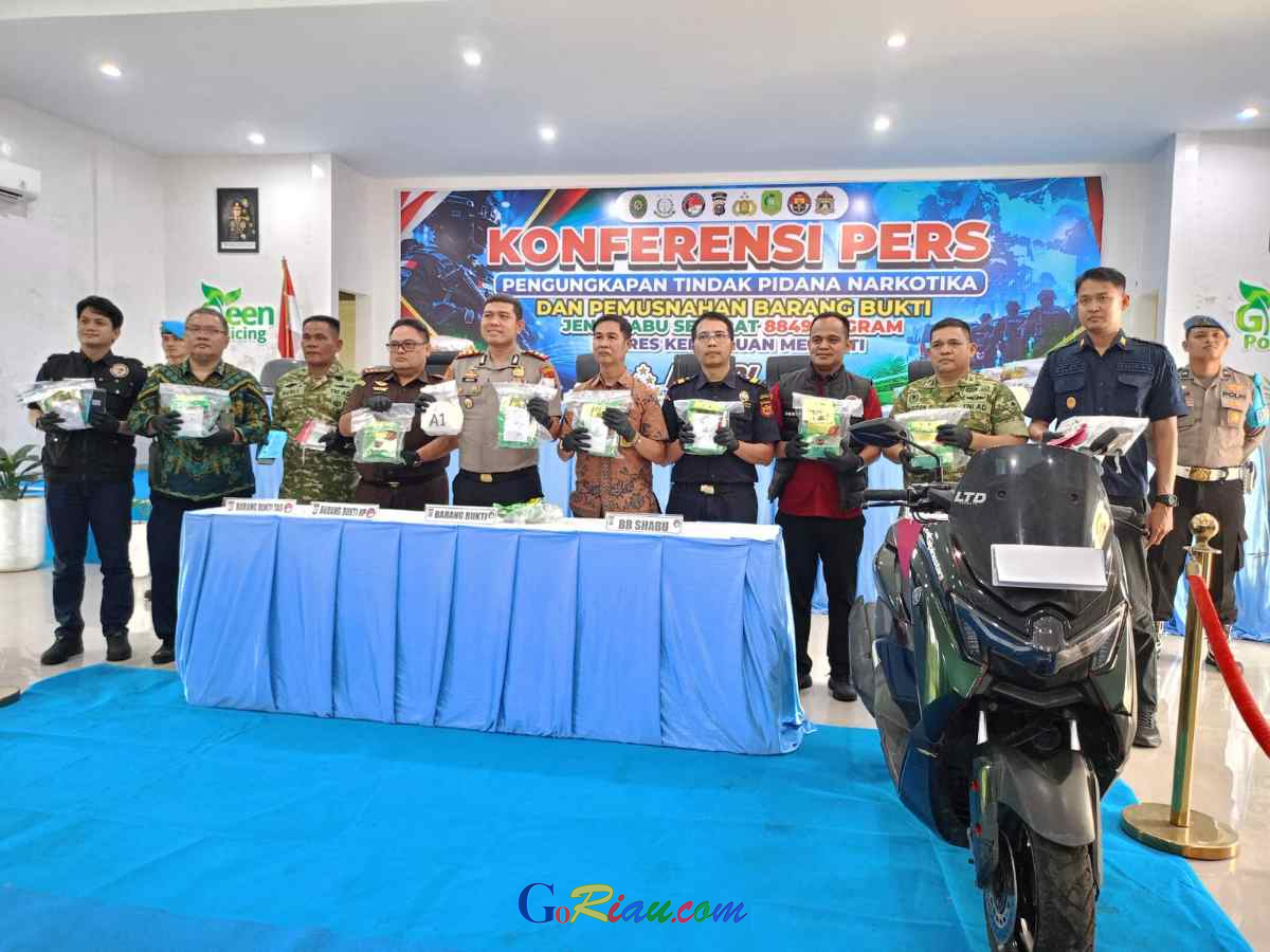Polres Meranti Gagalkan Penyelundupan 9 Kg Sabu Jaringan Internasional