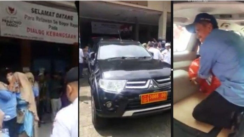 Mobil Pajero Berplat Dinas TNI Bawa Logistik ke Acara Prabowo-Sandi, Ternyata Ini Pemiliknya
