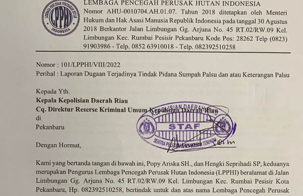 Dua Saksi SKK Migas Dilaporkan Terkait Dugaan Bersaksi Palsu di Sidang Gugantan Limbah Chevron di Blok Rokan