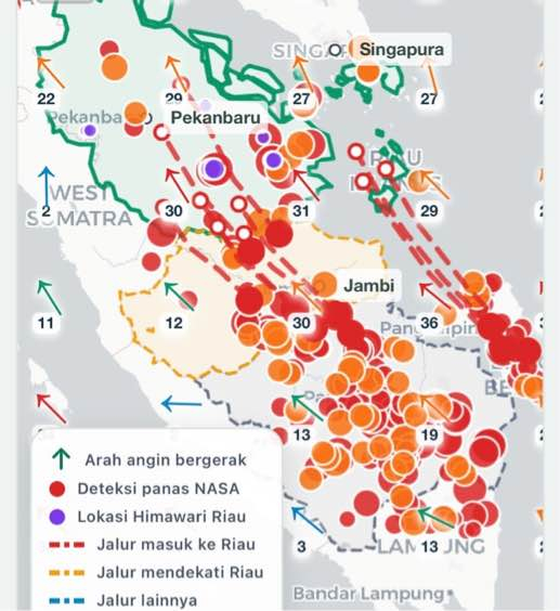 Satelit NASA Catat 313 Titik Panas di Riau, Petugas Bersiaga Penuh