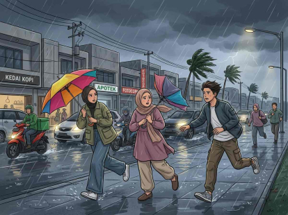 GoRiau Waspada Hujan Lebat Disertai Angin Kencang di Riau, BMKG Keluarkan Peringatan Dini
