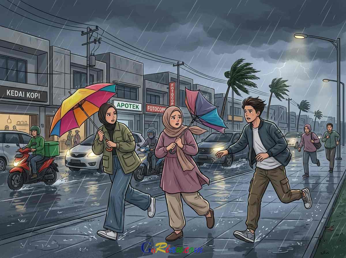 Waspada Hujan Lebat Disertai Angin Kencang di Riau, BMKG Keluarkan Peringatan Dini