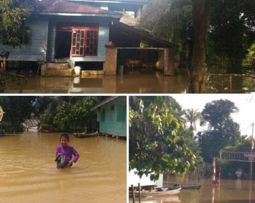 Jelang Subuh, Banjir Melanda Desa Sungai Subayang Setingkai Kampar, Warga Pilih Mengungsi