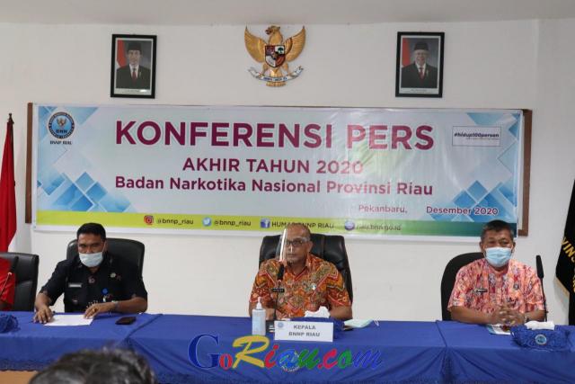 Dengan Dana APBN Sebesar Rp9,3 Miliar, Selama Tahun 2020 BNNP Riau Ungkap 52 Kasus Narkoba