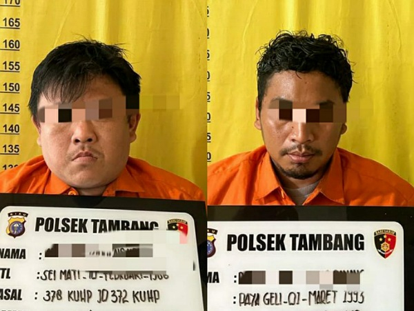 Polsek Tambang Ringkus Dua Pelaku Penipuan Beras